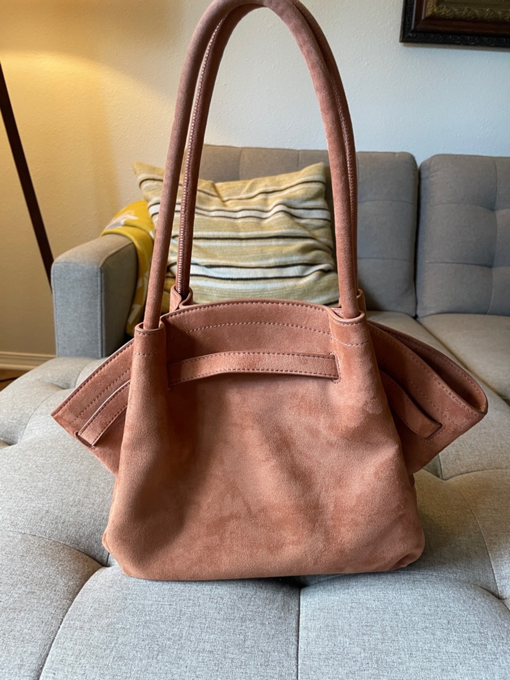 JW PEI Brown Hana Medium Faux Suede Tote Bag - Picture 7 of 7